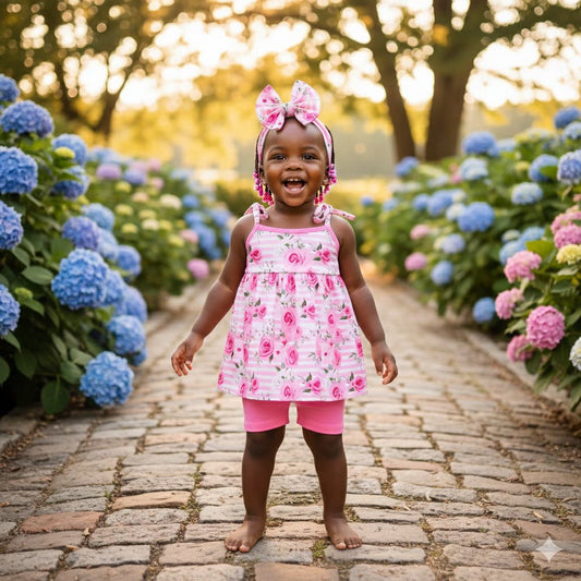 Pink Posies Short Set
