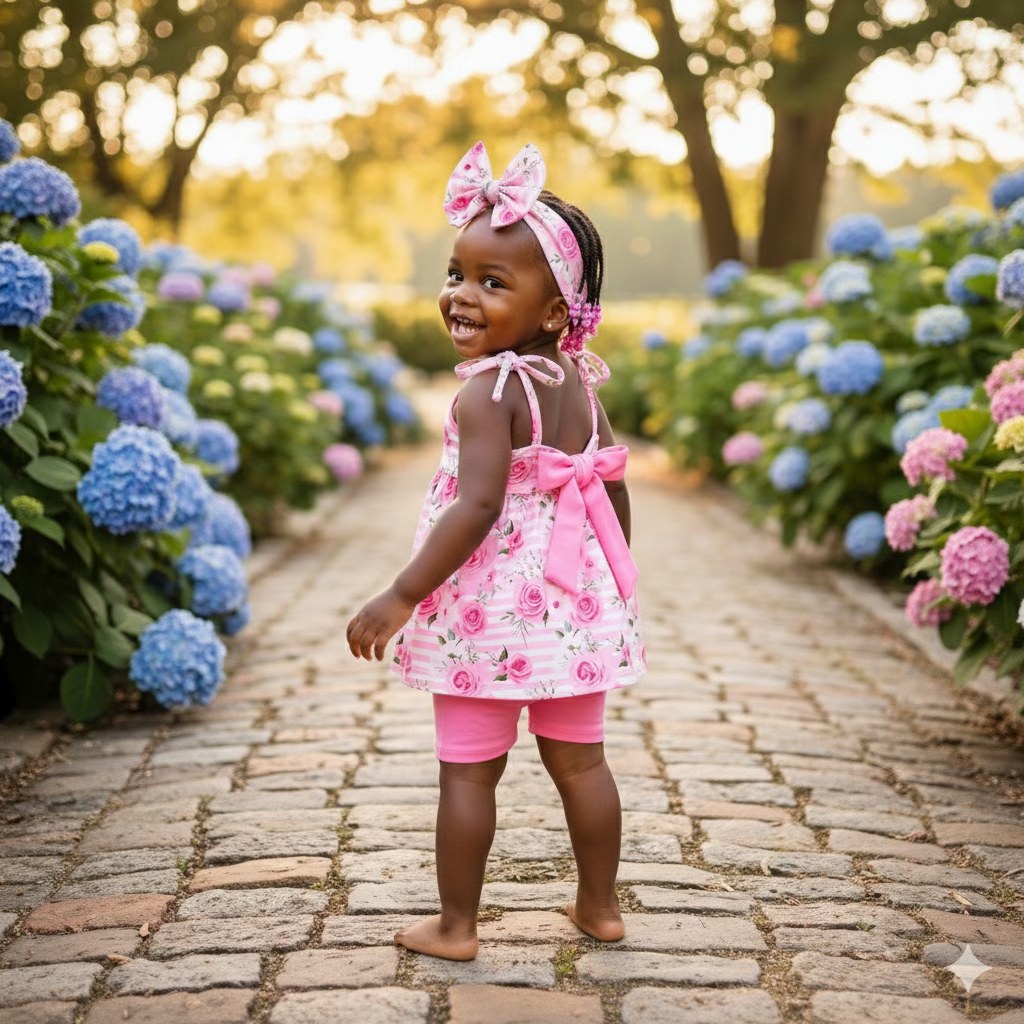 Pink Posies Short Set